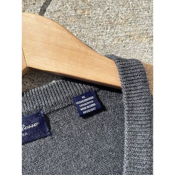 Linea Rosso argyle Sweater mens Xlarge V-Neck pullover long sleeve wool blend - Picture 7 of 8